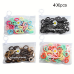 Bulk 400pcs stretch hair ties, durable multicolor elastic hair bands, cute women hair styling accessories, perfect gift for her. Discrete shipping. Grab your value pack today!
