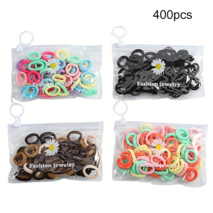 Bulk 400pcs stretch hair ties, durable multicolor elastic hair bands, cute women hair styling accessories, perfect gift for her. Discrete shipping. Grab your value pack today!