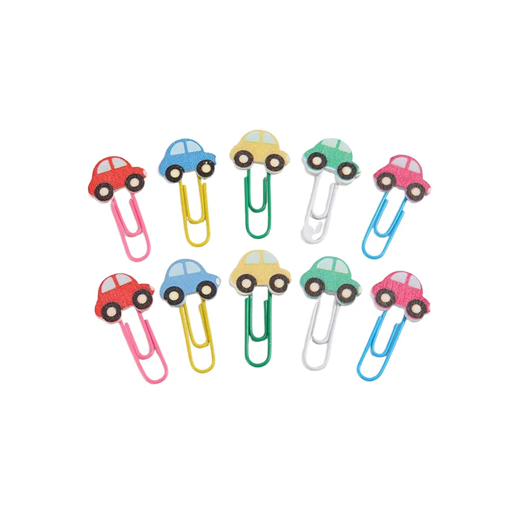 1 10 Sets Cartoon Pattern Paper Clip Bookmarks - Image 1