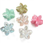 6PCS Marble Jelly Flower Hair Claws