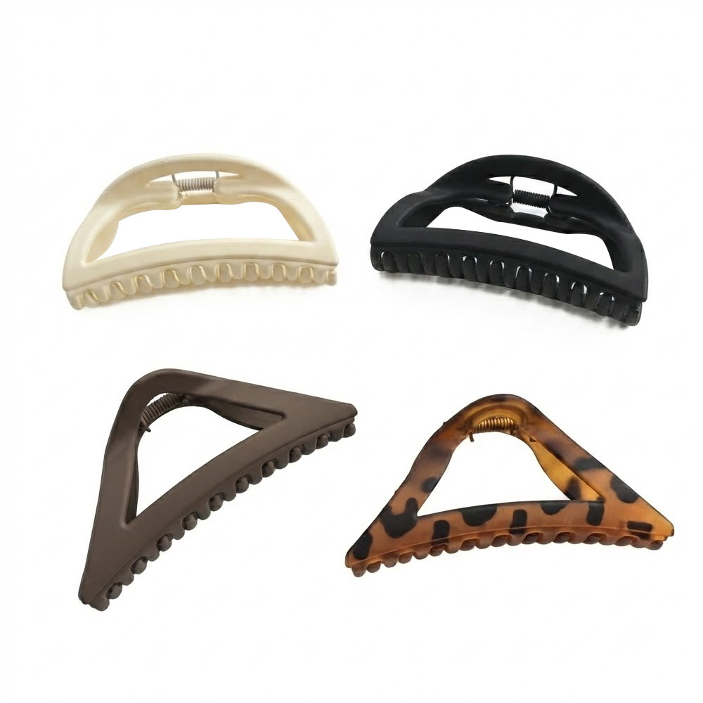 1 4PCS Frosted Mixed Hair Claw Clips for Women - Image 1