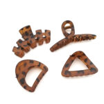 4PCS Matte Leopard Shark Hair Claws