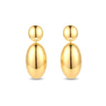 1PCS Metal oval earrings