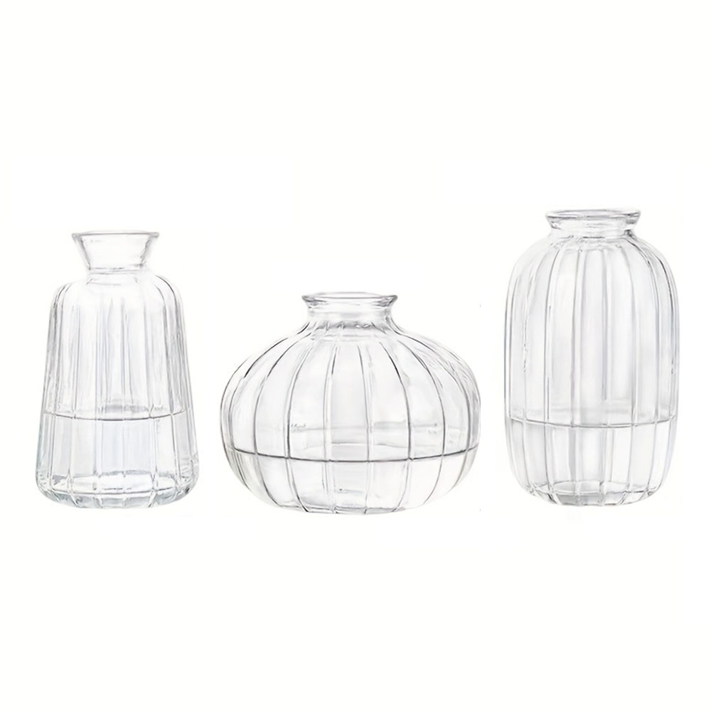 1 3PCS A set of artistic glass flower vases - Image 1