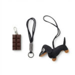 Leather Sausage Dog Bag Charm Keychain