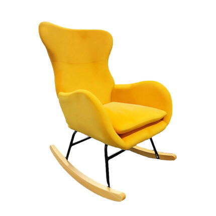 1pcs Yellow Fabric Rocking Chair