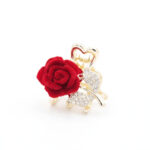 Wine Red Velvet Rose Mini Pearl Hair Pins