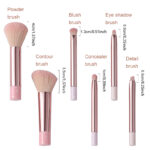 6PCS Pink Soft Synthetic Makeup Brush - Image 8