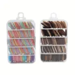 Boxed hair bobby pins, colorful and brown metal hair clips storage set for daily hairstyle fixing