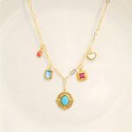 1PCS Titanium steel gemstone pendant necklace - Image 2
