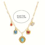 1PCS Titanium steel gemstone pendant necklace - Image 4