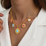 1PCS Titanium steel gemstone pendant necklace - Image 5