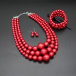 4PCS Layered Imitation Pearl Necklace Set - Image 4