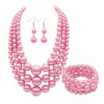 4PCS Layered Imitation Pearl Necklace Set - Image 2