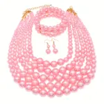 4PCS Multi Layer Faux Pearl Jewelry Set - Image 7