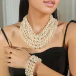 4PCS Multi Layer Faux Pearl Jewelry Set - Image 6
