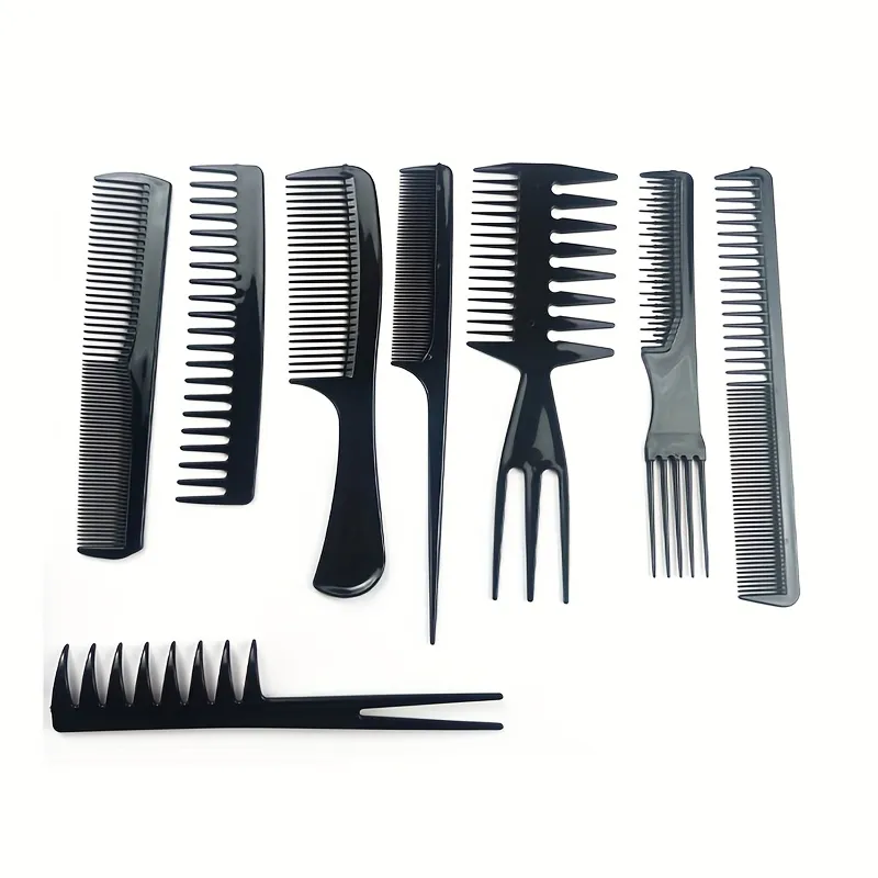 8-Piece Professional Hair Comb Styling Set Multi-color 8-piece professional heat resistant hair comb set, for hair sectioning, dyeing, parting and styling for salon & home hairdressing