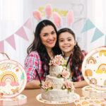 133Pcs Boho Rainbow Party Tableware Set - Image 3