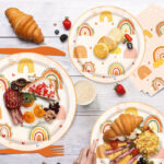 133Pcs Boho Rainbow Party Tableware Set - Image 4
