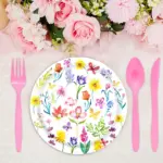 133Pcs Butterfly Flower Party Tableware Set - Image 4