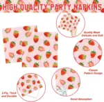 Strawberry Party Disposable Tableware Set - Image 7