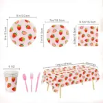 Strawberry Party Disposable Tableware Set - Image 4