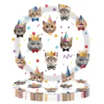 133PCS Cat Party Tableware Set - Image 8