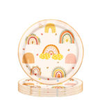 133Pcs Boho Rainbow Party Tableware Set - Image 9