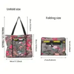 Foldable Floral Reusable Grocery Shopping Bag - Image 7