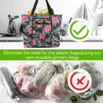 Foldable Floral Reusable Grocery Shopping Bag - Image 6