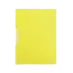 Bright yellow translucent plastic single pocket document folder for office paper storage
