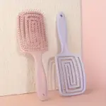 Pastel Hollow Grid Vent Paddle Hair Brush, Soft Massage Detangling Hair Comb for Daily Hair Styling