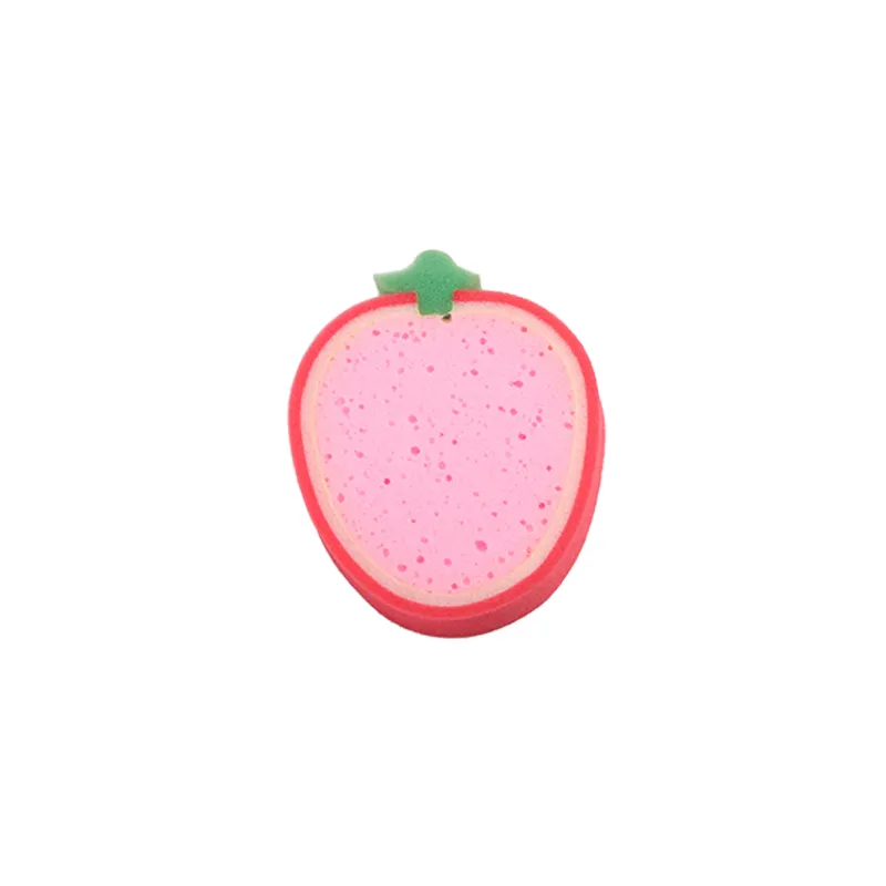 Strawberry Fruit Cleaning Sponge Cute strawberry shaped porous sponge for kitchen cleaning, bathroom washing and baby bathing