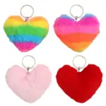 4PCS 1 set of plush heart-shaped keychain - Image 5