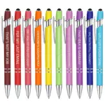 Set of 10 colorful retractable ballpoint pens printed with humorous workplace sarcastic quotes for office daily writing and gifting