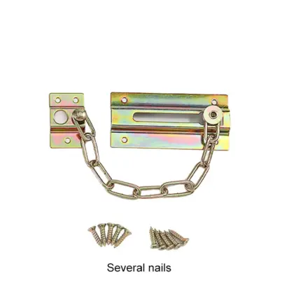 Galvanized metal anti sag door hinge and security door chain lock with mounting screws for residential and commercial door anti-theft protection