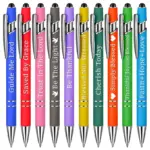 Multi Color Soft Touch Inspirational Christian Scripture Ballpoint Pens, Metal Clip Religious Motivational Writing Pens for Office Church Daily Journaling