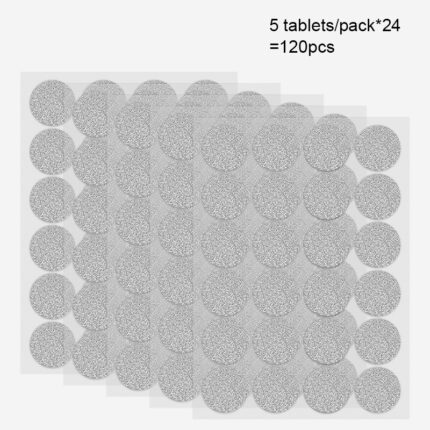 Sheets of silver round glitter adhesive stickers for handmade journal, holiday DIY decorative crafting projects