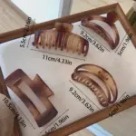 4PCS Matte Brown Frosted Shark Hair Clips Set - Image 10
