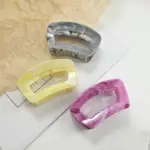6Pcs Square Marble Shark Claw Clips - Image 2