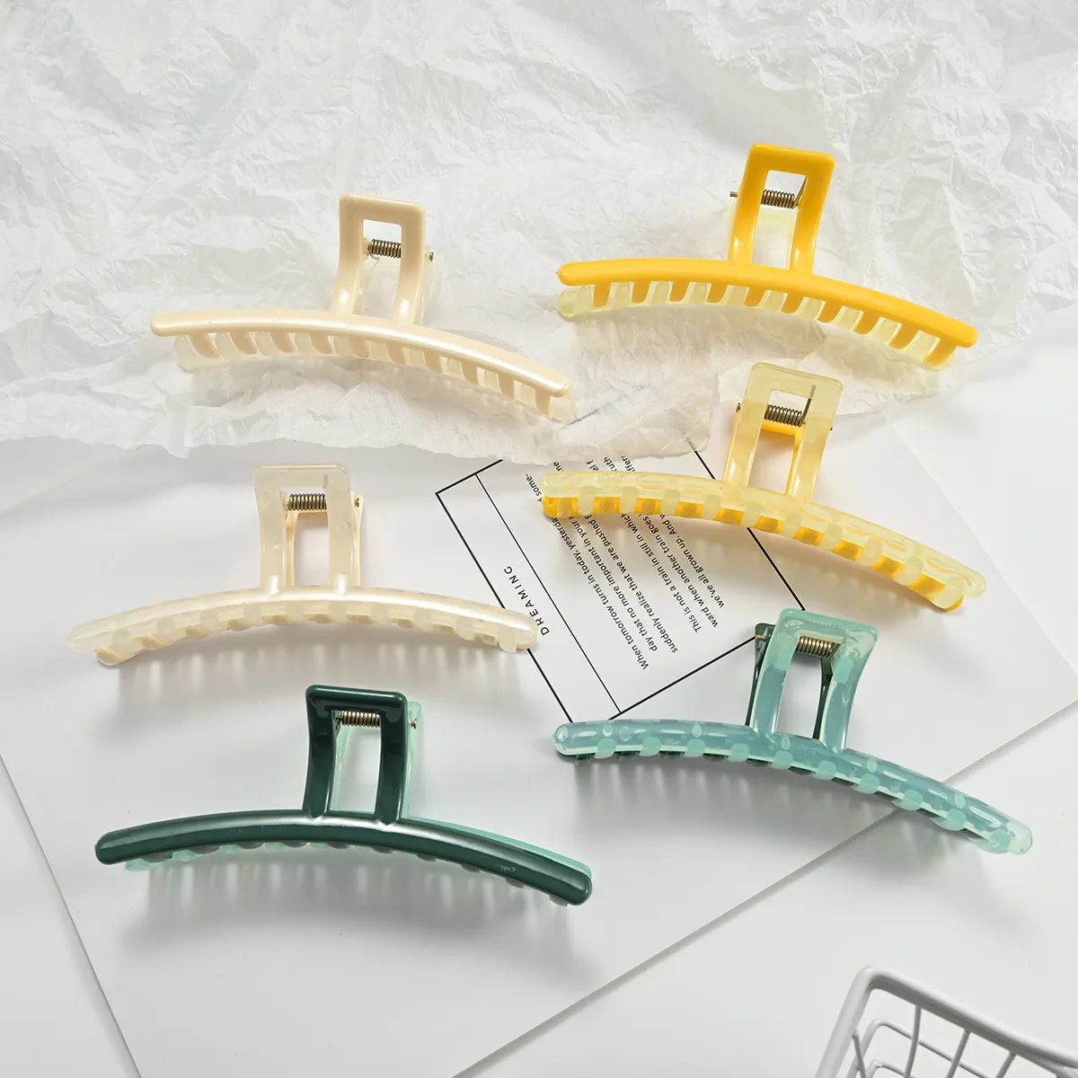 Two tone jelly hair claw clips set aesthetic style
