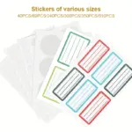 Assorted size rectangular and round blank writable self-adhesive label stickers for office and classroom classification