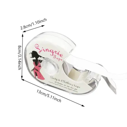 Transparent invisible double-sided body tape applied on skin to fix slipping clothes and undergarments