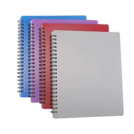 Multicolor plastic cover spiral notebooks, blank plain coil writing journals for school office daily note taking