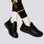 Women Leather Comfort Work Shoes - Image 6