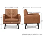 Mid-Century Faux Leather Accent Chair - Image 9