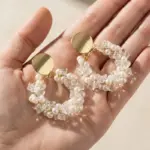 1PCS Pearl crystal circular earrings - Image 8