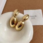 1PCS Metal oval earrings - Image 4