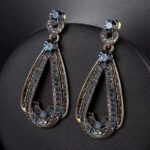 1PCS Blue diamond drop earrings - Image 4