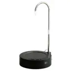 White desktop electric water dispenser with stainless steel gooseneck tap, automatic water pump for bottled water drinking at home office